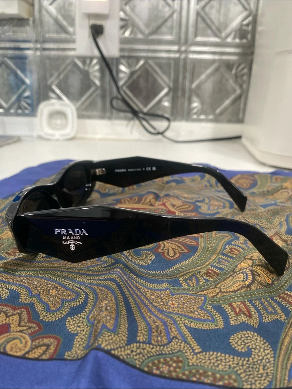 Prada SPRB16 Black Cat-Eye Sunglasses